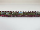 Garnet and Polished Stone Beaded Bracelet Vintage Sterling Silver Faceted 4mm - Just Stuff I Sell