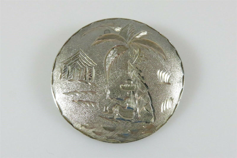 Vintage Taxco Campfire Brooch/Pendant Etched Textured Sterling Silver Eagle 9 - Just Stuff I Sell