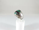 Malachite & Black Inlay Sterling Silver Ring Ring Size 7.5 - Unisex - Taxco Ring - Just Stuff I Sell
