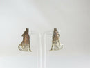 Hand Worked Unsigned Navajo Sterling Silver Figural Wolf Earrings Pierced Ears - Just Stuff I Sell