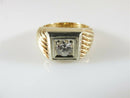 14K Yellow Gold 1/2 Carat Diamond Solitaire Men's Ring Size 8.75 Mid Century - Just Stuff I Sell