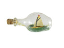 Vintage Miniature Ship in a Bottle Featuring a Single Mast Sailboat - Just Stuff I Sell