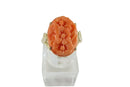 14K Yellow Gold & Carved Orange Coral Floral Design Women's Ring Size 7 — Jewelry & Watches:Fine Jewelry:Fine Rings:Gemstone