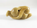 Vintage Japanese Flowing Tagua Nut Tanned Rabbit Artisan Netsuke Signed - Just Stuff I Sell