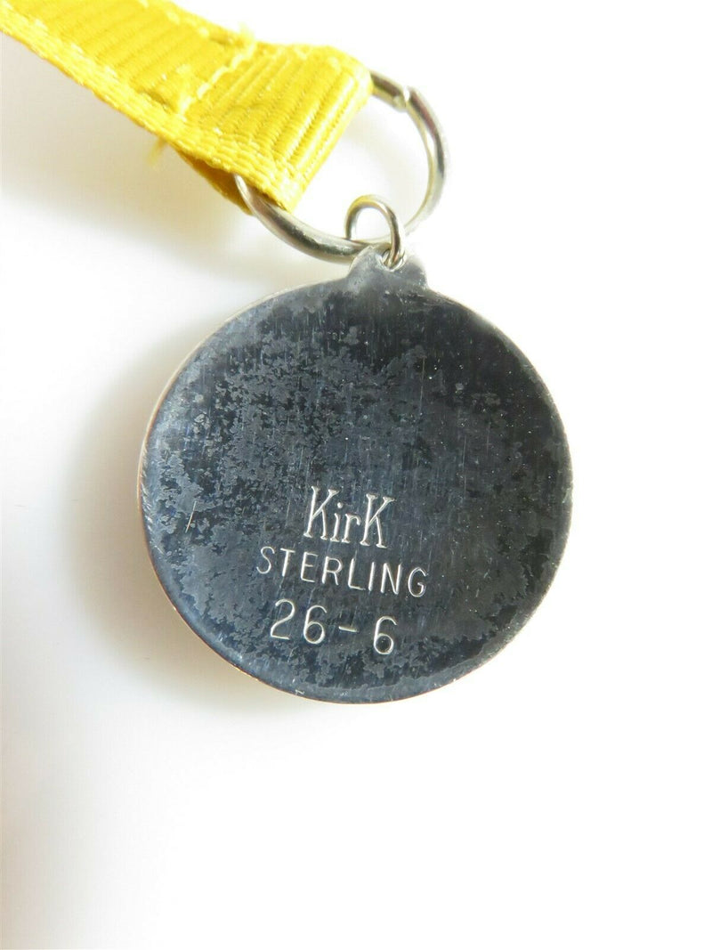 S. Kirk & Sons June Sterling 26-6 Medallion Bookmark with Original Yellow Ribbon - Just Stuff I Sell