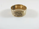 Victorian Mens 8.17mm Wedding Band Size 9.5 Rose Gold Chamfered Leaf Design - Just Stuff I Sell