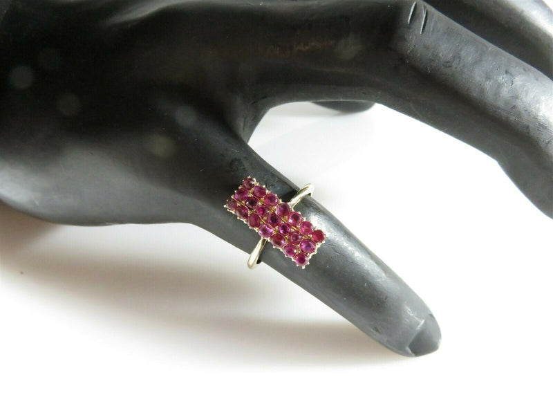 Vintage 14K Gold 21 Ruby Cluster Ring .42 TCW Size 6.25 Pinky Finger Ring - Just Stuff I Sell