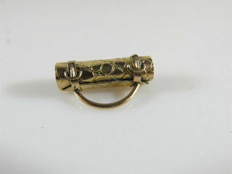 Lovely Unusual Victorian Era Gold Filled Textured Purse Brief Case Charm FOB - Just Stuff I Sell