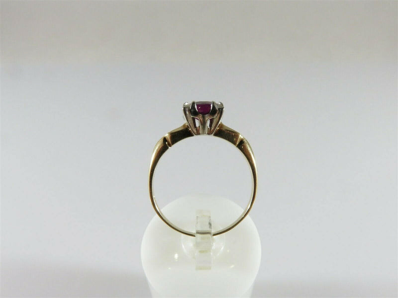 14K Yellow Gold Engagement Ring Rubellite Tourmaline Doublet Ring Size 6.75 - Just Stuff I Sell