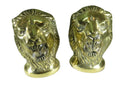 Vintage Heavy Brass Lions Head Bookend Sand Filled Plaster Capped — Collectibles:Decorative Collectibles:Book Ends • Gold — f