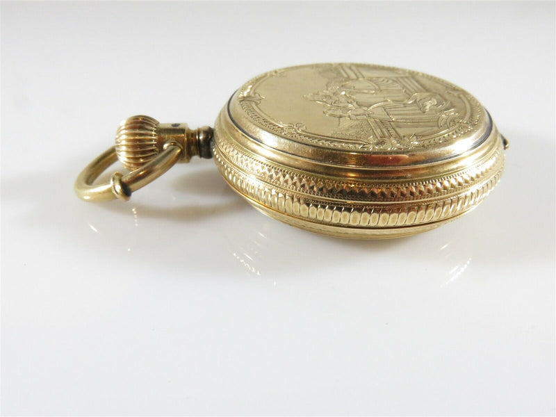 Victorian Era Lady of Lyons 14K Gold Pocket Watch Fancy Scenic Decorated Case - Just Stuff I Sell