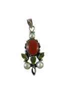 Sterling Silver Carnelian, Peridot & Pearl Pendant Findings Restoration. — Jewelry & Watches:Fine Jewelry:Fine Necklaces & Pe
