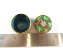 Cloisonne Brass & Enamel Floral Trinket Snuff Box Orange Green Yellow Pink Blue - Just Stuff I Sell