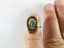 Victorian Grand Tour Souvenir 9K Gold Micro Mosaic & Goldstone Ring Size 3.25 - Just Stuff I Sell