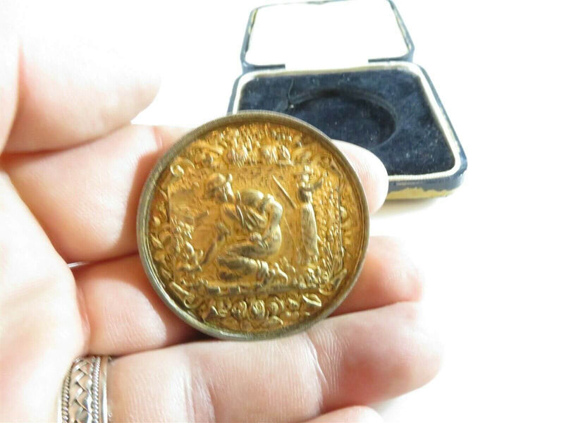 Circa 1912 Alexander Clark Co LTD Gold Washed Sterling Silver Agriculture Medal - Just Stuff I Sell