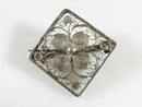 Diamond Form Scarf Pin Pierced Filigree European 800 Silver 1 1/4" 3.5g - Just Stuff I Sell