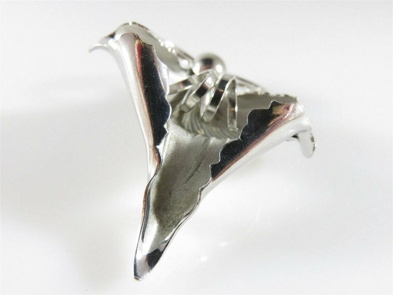 Bond Boyd Brushed & Polished Sterling Silver Orchid Brooch 2 1/8" x 1 1/2" - Just Stuff I Sell