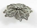 Large 830 Silver 1 7/8" Floral Filigree Brooch in Sterling Silver - Just Stuff I Sell