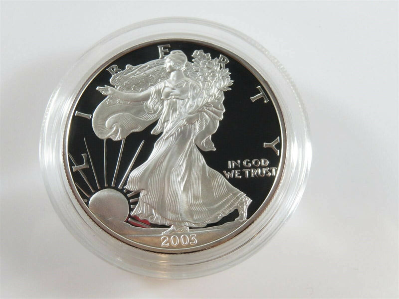 2003 W American Eagle One Ounce Silver Proof Coin with Case & Box - Just Stuff I Sell