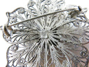 Large 830 Silver 1 7/8" Floral Filigree Brooch in Sterling Silver - Just Stuff I Sell