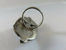 925 Sterling Cabochon Blue Stone Dinner Ring Mexico Signed Rey.. Size 5.5 - Just Stuff I Sell