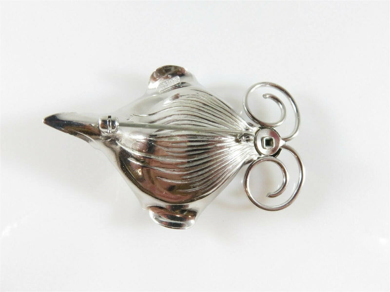 Bond Boyd Brushed & Polished Sterling Silver Orchid Brooch 2 1/8" x 1 1/2" - Just Stuff I Sell