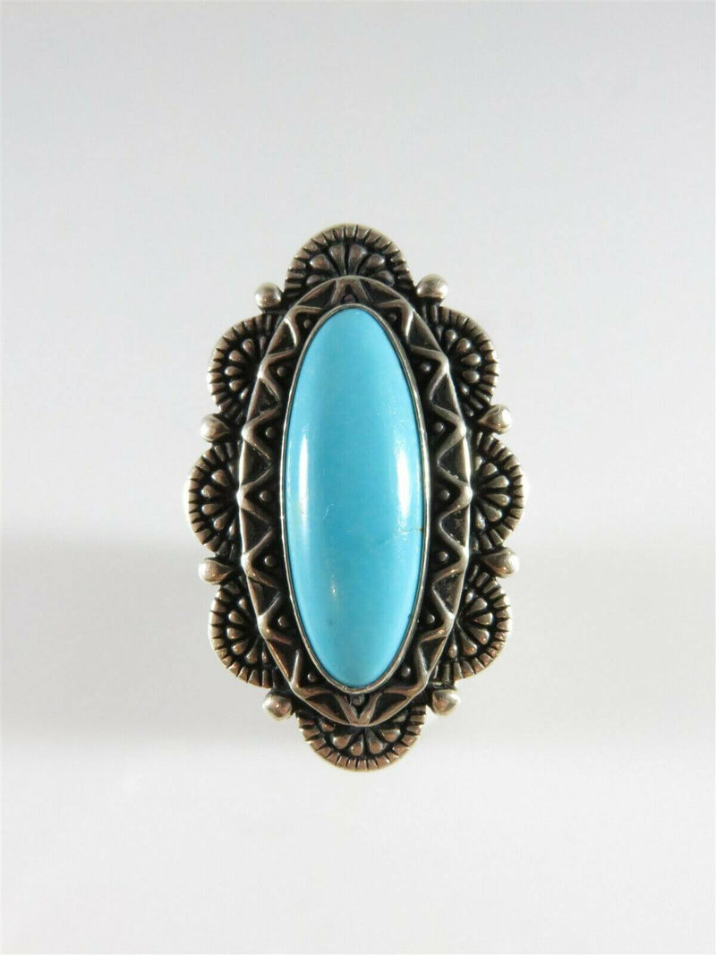 Carolyn Pollack Sterling Silver Native American Style Turquoise Finger Ring - Just Stuff I Sell