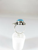 Navajo Sleeping Beauty Turquoise Sterling Pointer Finger Ring Snd JJ Sz 5.5 - Just Stuff I Sell