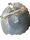 Lapis Leaf Brooch Pendant Large Taxco Sterling Silver Mexico 21.9 grams - Just Stuff I Sell