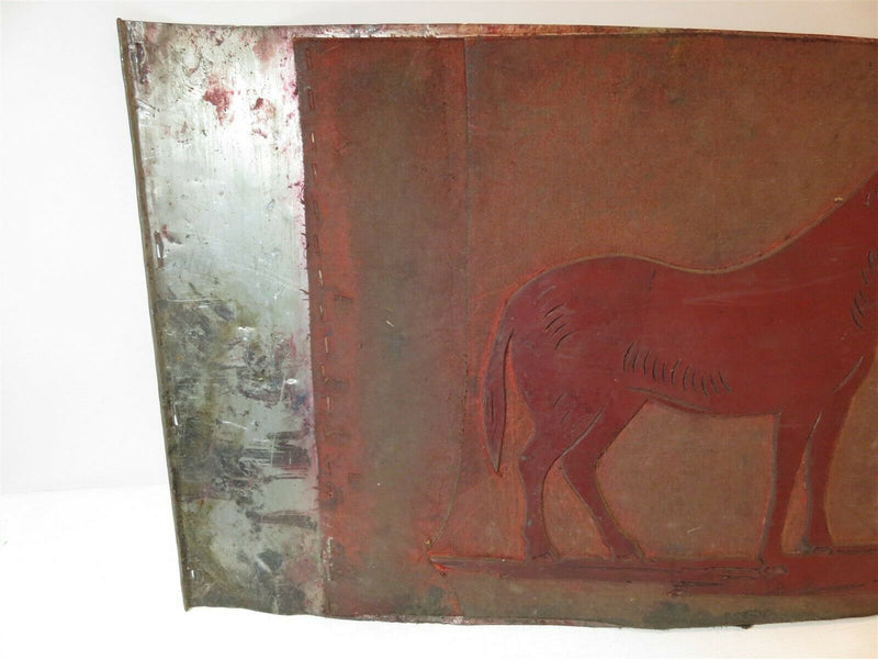 Neat Large 23 1/2" x 13 1/2" Horse Image Printing Plate For Repurpose - Just Stuff I Sell