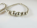 Matching Set of Graduated Sterling Silver Ball Bracelets 7 1/2" TL Unpolished - Just Stuff I Sell