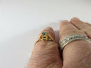 Antique 19K French Garnet Doublet Solitaire Buttercup Wedding Ring Size 8.5 - Just Stuff I Sell