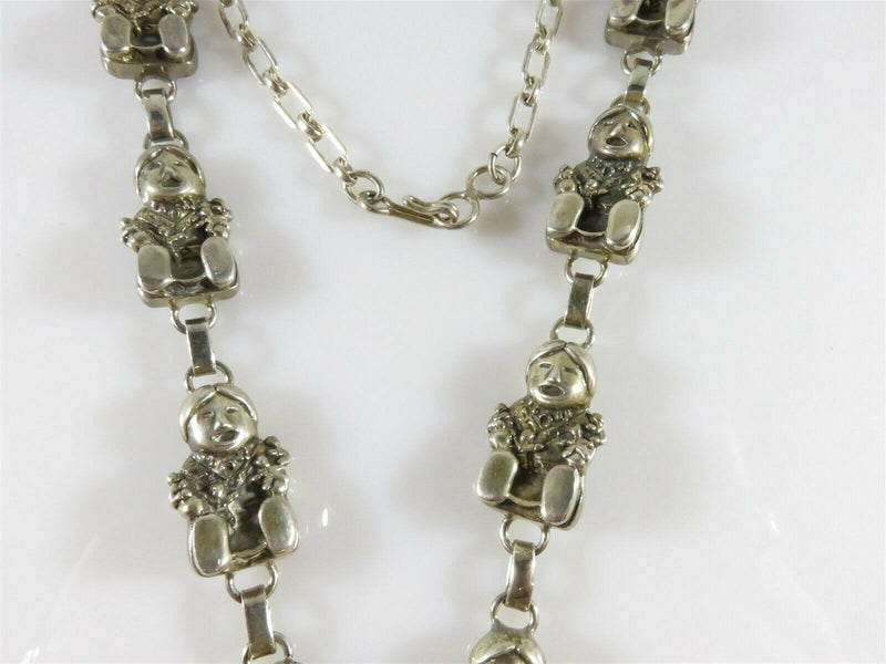 Carol Felley Storyteller Necklace Sterling Silver Navajo Style 22" Statement - Just Stuff I Sell