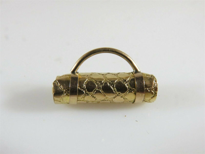 Lovely Unusual Victorian Era Gold Filled Textured Purse Brief Case Charm FOB - Just Stuff I Sell