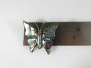 Vintage Taxco Butterfly Brooch Abalone Inlaid Sterling Silver Signed Eagle 3 - Just Stuff I Sell