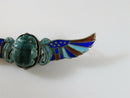 Antique Egyptian 800 Silver Enameled Scarab Brooch Enameled Wings of Horus - Just Stuff I Sell