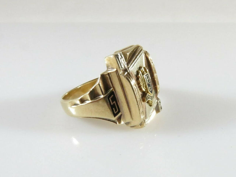 1958 High School Class Ring HJ and WE Sign HJ10K Sz 9.25 Men's 10K Solid Gold - Just Stuff I Sell