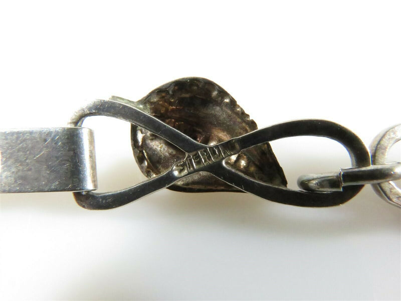 Vintage 7" Sterling Silver Mid Century Leaf Link Bracelet Danish Style Bracelet - Just Stuff I Sell