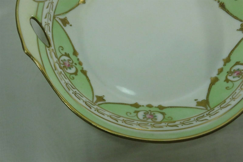 c1910 Early Hand Painted Nippon Service Bowl, Green, White, Floral, Gold Guilt - Just Stuff I Sell
