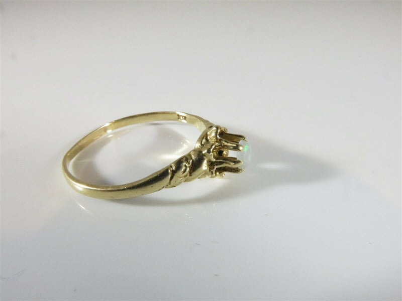 Victorian Era Solid Yellow Gold Opal Solitaire Wedding Ring Size 8.25 - Just Stuff I Sell