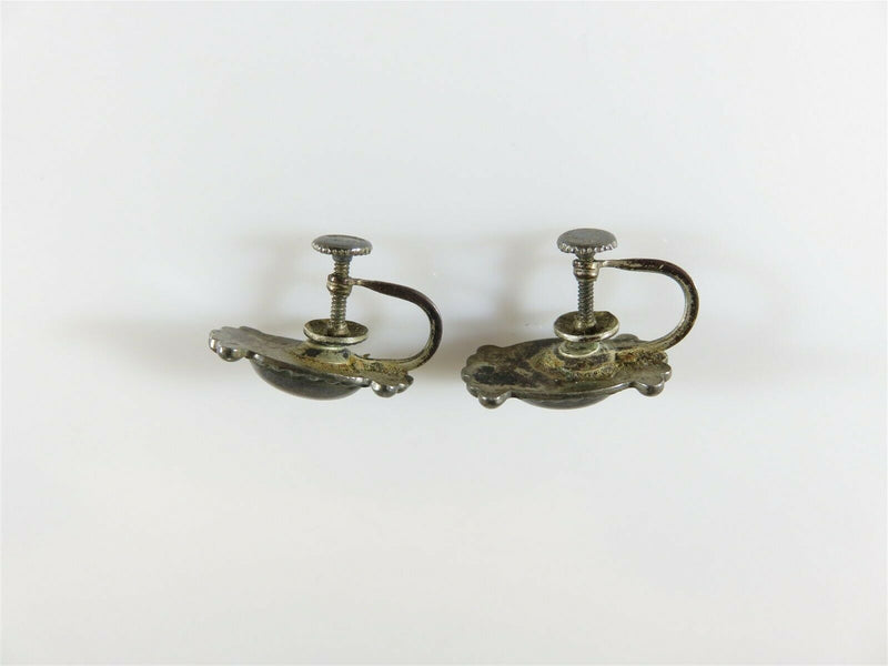 Antique Sterling Silver Southwestern Screwback Style Earring - Just Stuff I Sell