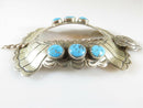 Antique Hand Stamped Silver Turquoise Navajo Hair Pin Hair Clip Hair Barrett Bun - Just Stuff I Sell