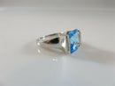 10K White Gold Topaz & Diamond Ring White Gold 8 Diamonds 3 Carat Topaz Size 7.5 - Just Stuff I Sell