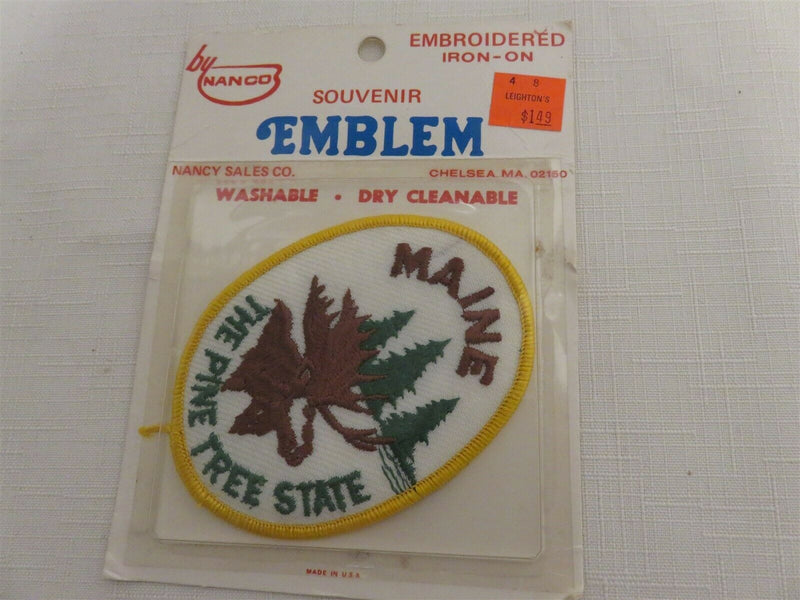 Vintage Maine The Pine Tree State Patch Nanco 3 1/2 x 2 5/8 - Just Stuff I Sell