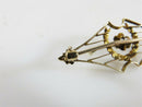 Edwardian 10K Horseshoe Wreath Pearl Accented OMC Diamond Solitaire Pin 4 Repair - Just Stuff I Sell
