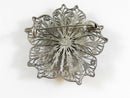Large 830 Silver 1 7/8" Floral Filigree Brooch in Sterling Silver - Just Stuff I Sell