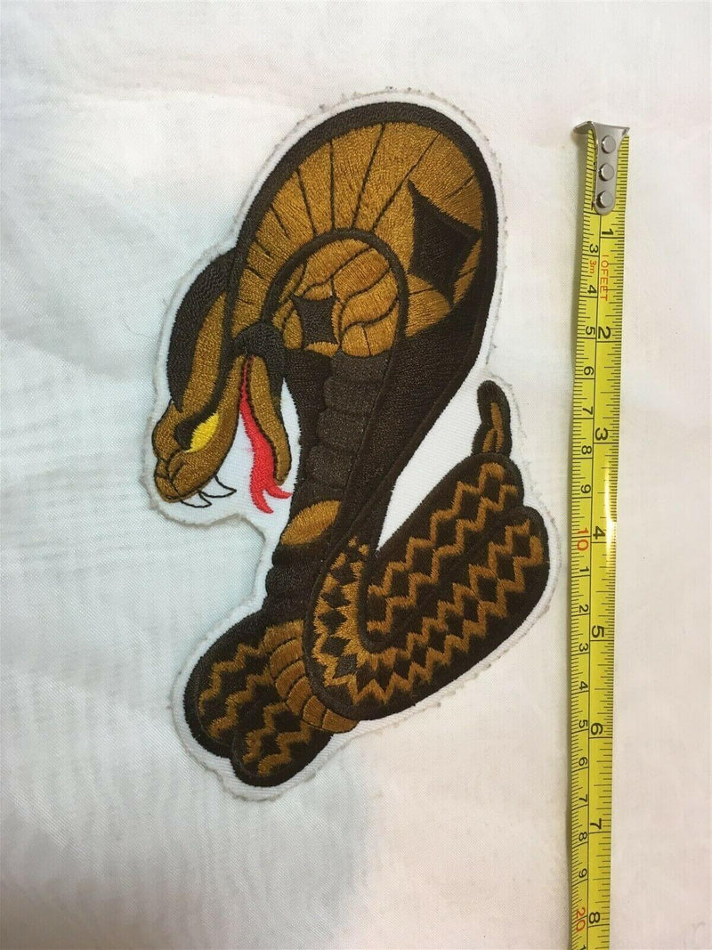 Large 5 1/2" H x 4" W Cobra Patch - Brown - Strike Position - Just Stuff I Sell