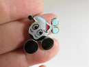Circa 60's Sterling Zuni NM Inlaid Mickey Mouse Ring Size 9 Signed SS - Just Stuff I Sell