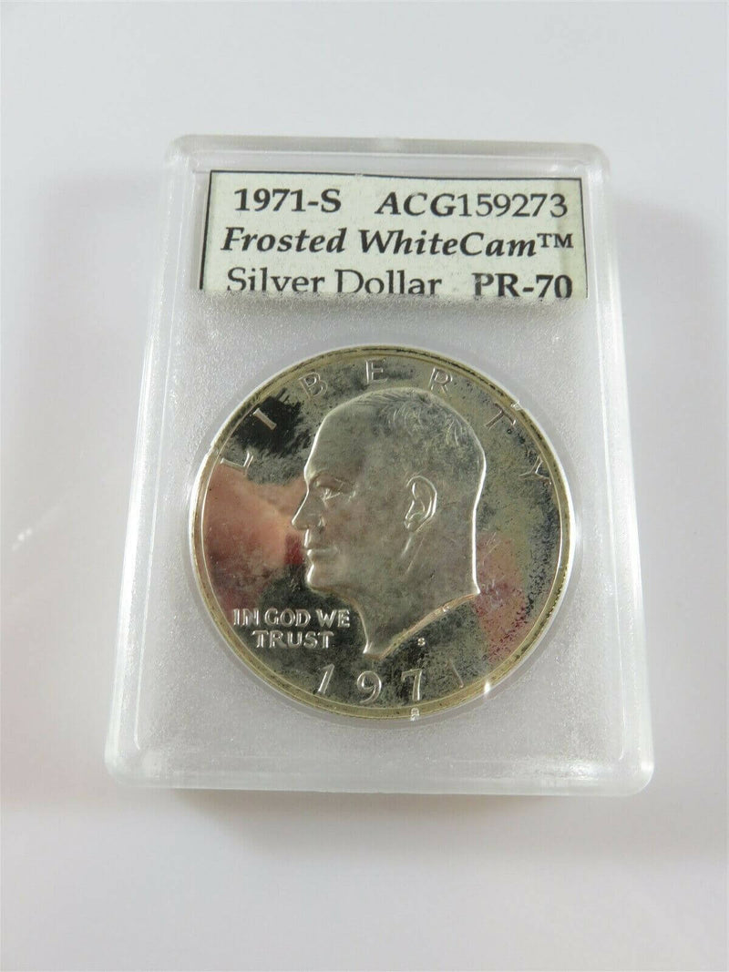 1971 S Proof Eisenhower Silver Dollar with White Discoloration Ungraded - Just Stuff I Sell