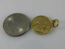 14K Yellow Gold Acapulco Coin Style Mayan Calendar Scenic Travel Charm/Pendant - Just Stuff I Sell